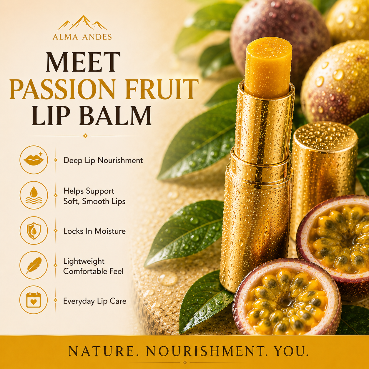 Vitam C Lip Balm for Dry Lips with Passion Fruit - Slide 1