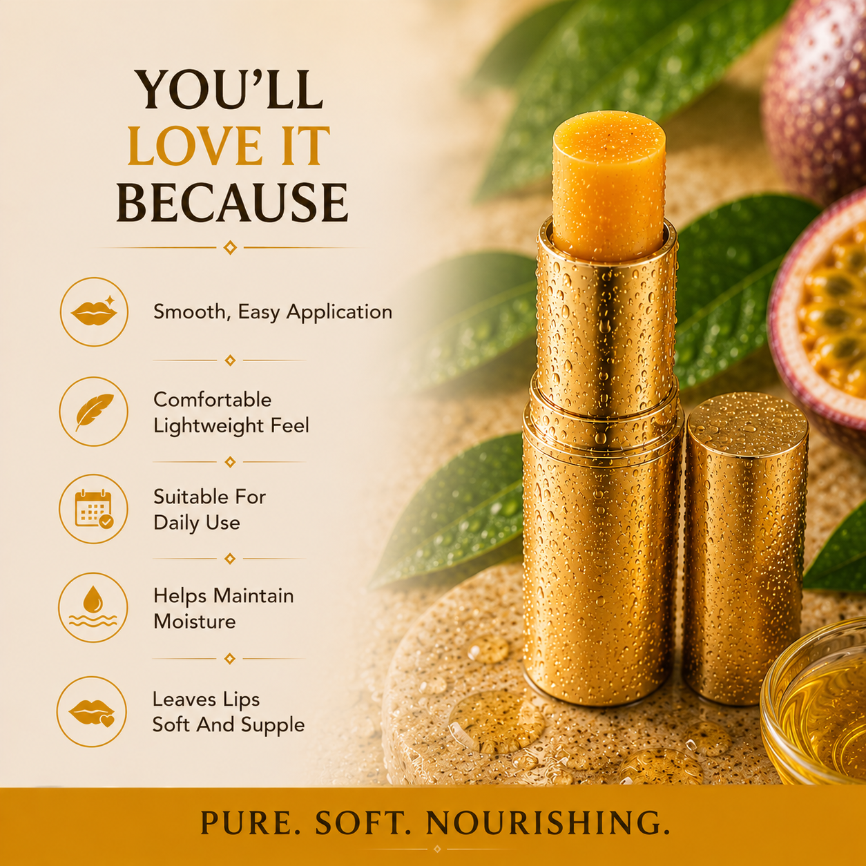 Vitam C Lip Balm for Dry Lips with Passion Fruit - Slide 7