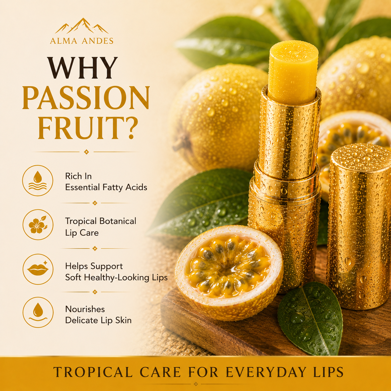 Vitam C Lip Balm for Dry Lips with Passion Fruit - Slide 2