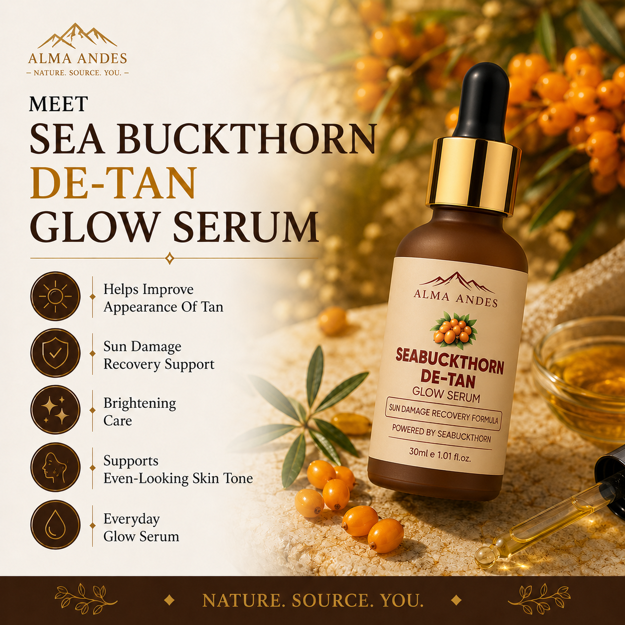 De Tan Face Glow Serum for Tan Removal with Sun Damage Recovery - Slide 1
