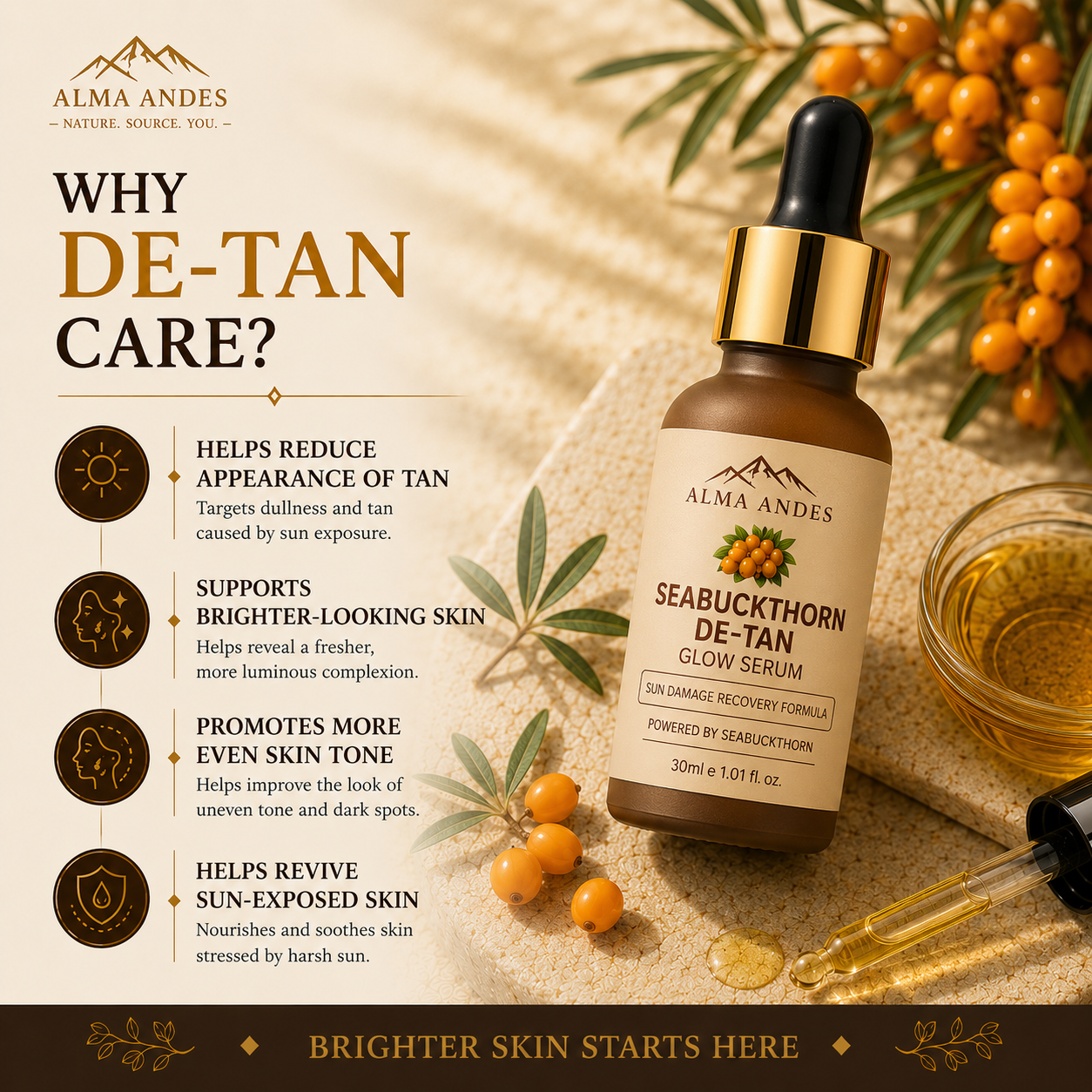 De Tan Face Glow Serum for Tan Removal with Sun Damage Recovery - Slide 6