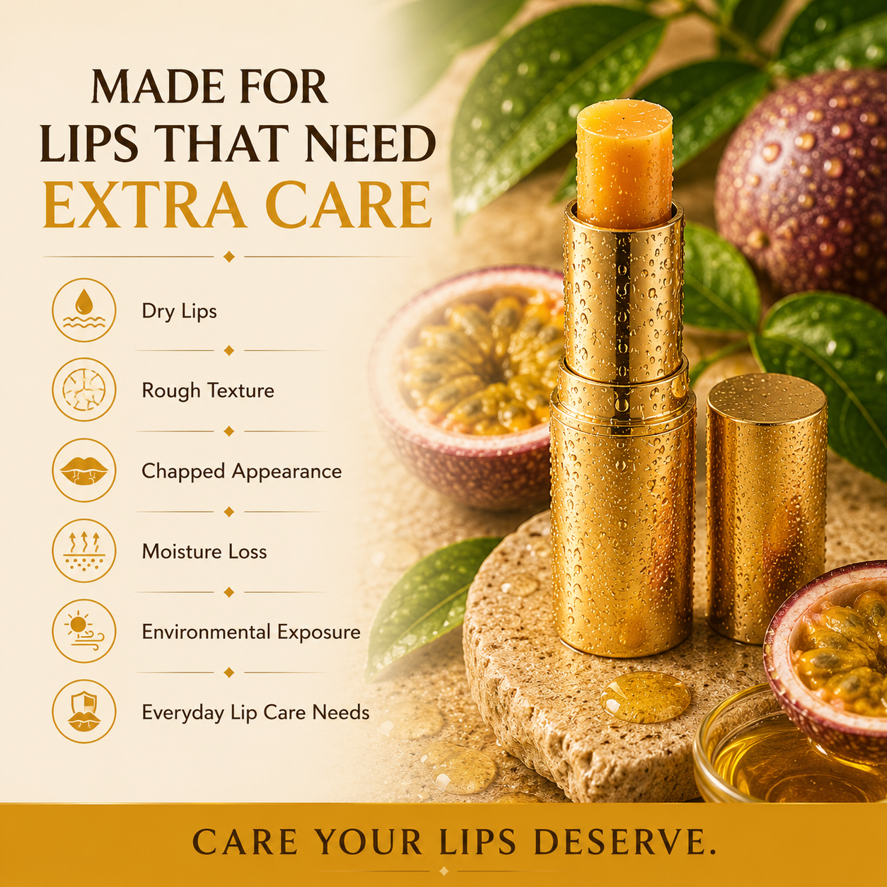 Vitam C Lip Balm for Dry Lips with Passion Fruit - Slide 5