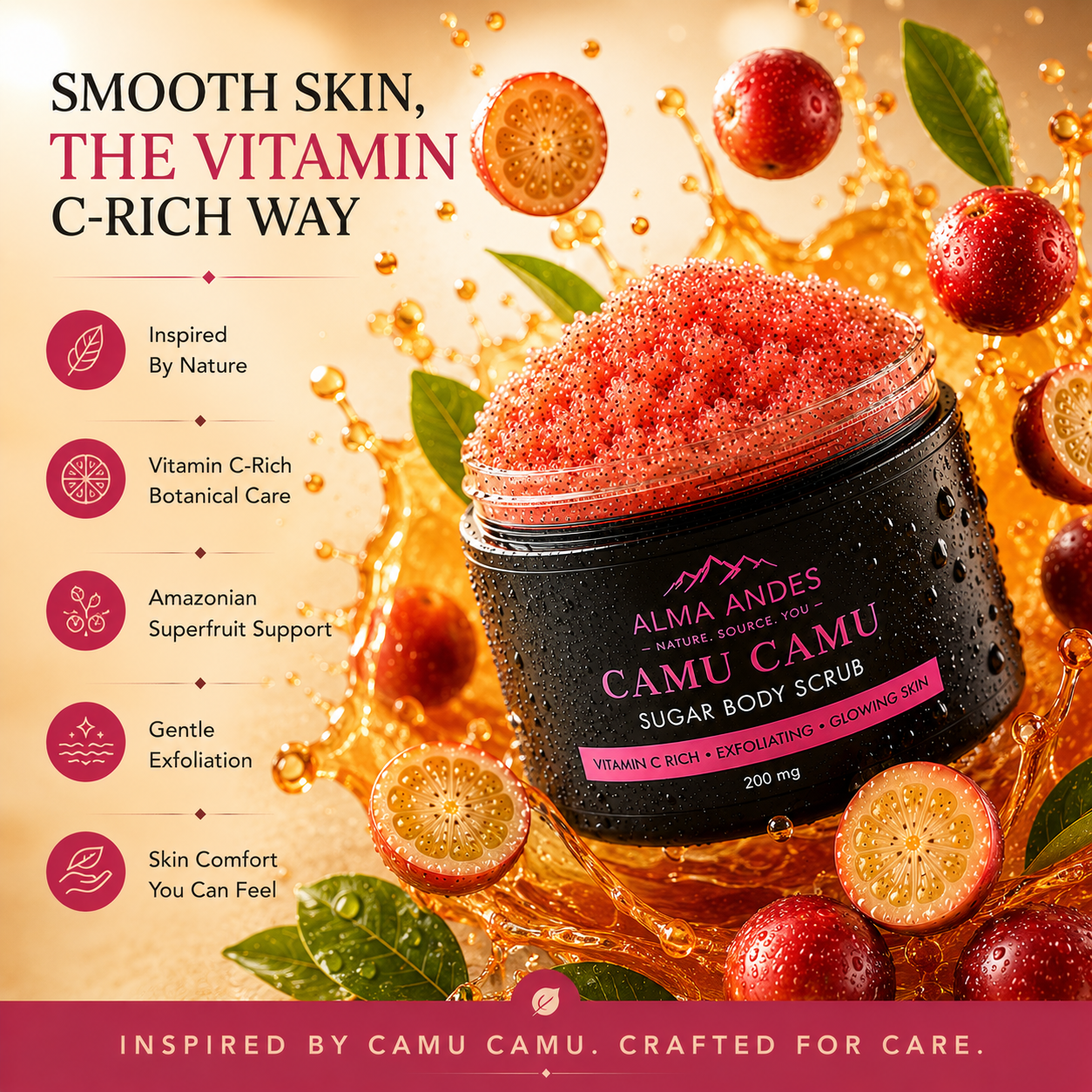 Highest Vitamin C Body Scrub with Camu Camu - Slide 7
