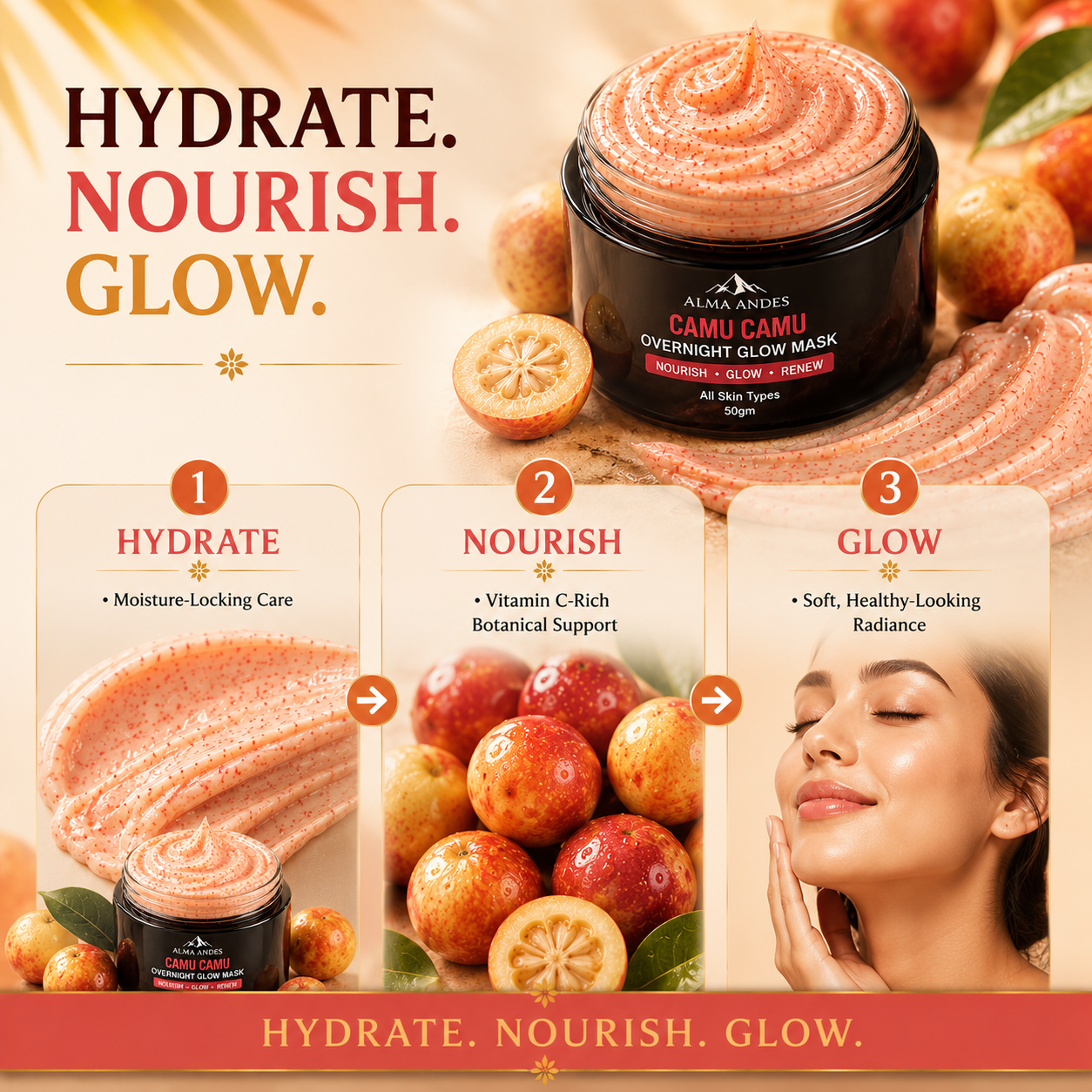 Anti Aging Face Cream with Vitamin C of Camu Camu - Slide 4