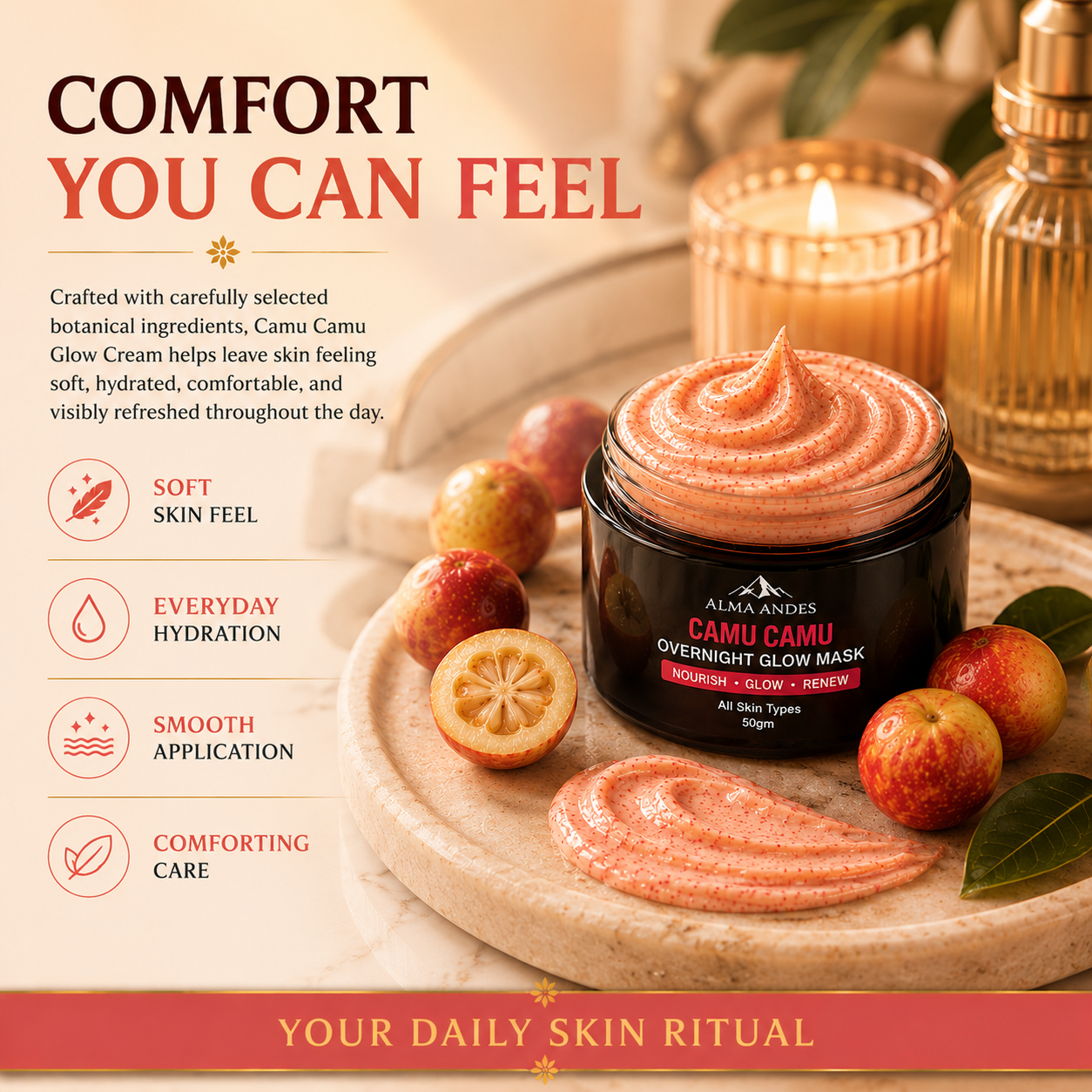 Anti Aging Face Cream with Vitamin C of Camu Camu - Slide 5