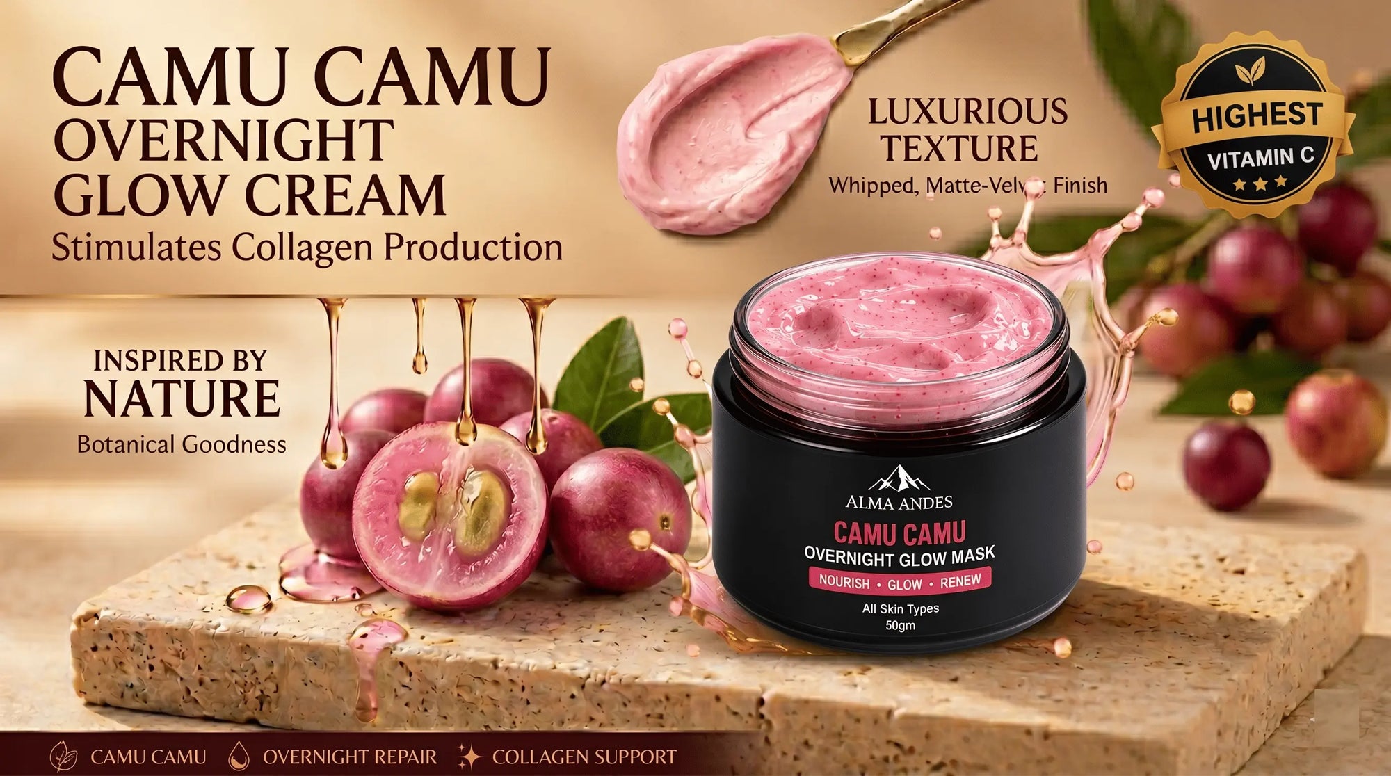 Anti Aging Face Cream with Vitamin C of Camu Camu