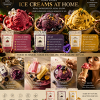 Colourful ice cream made using natural superfood powders at home