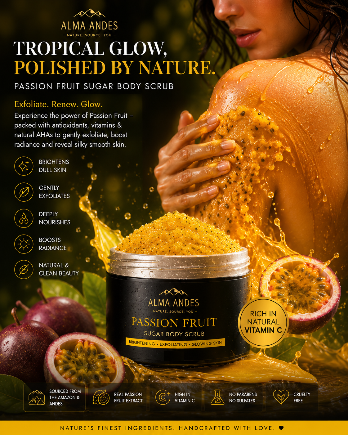 Women applying Passion Fruit Scrub