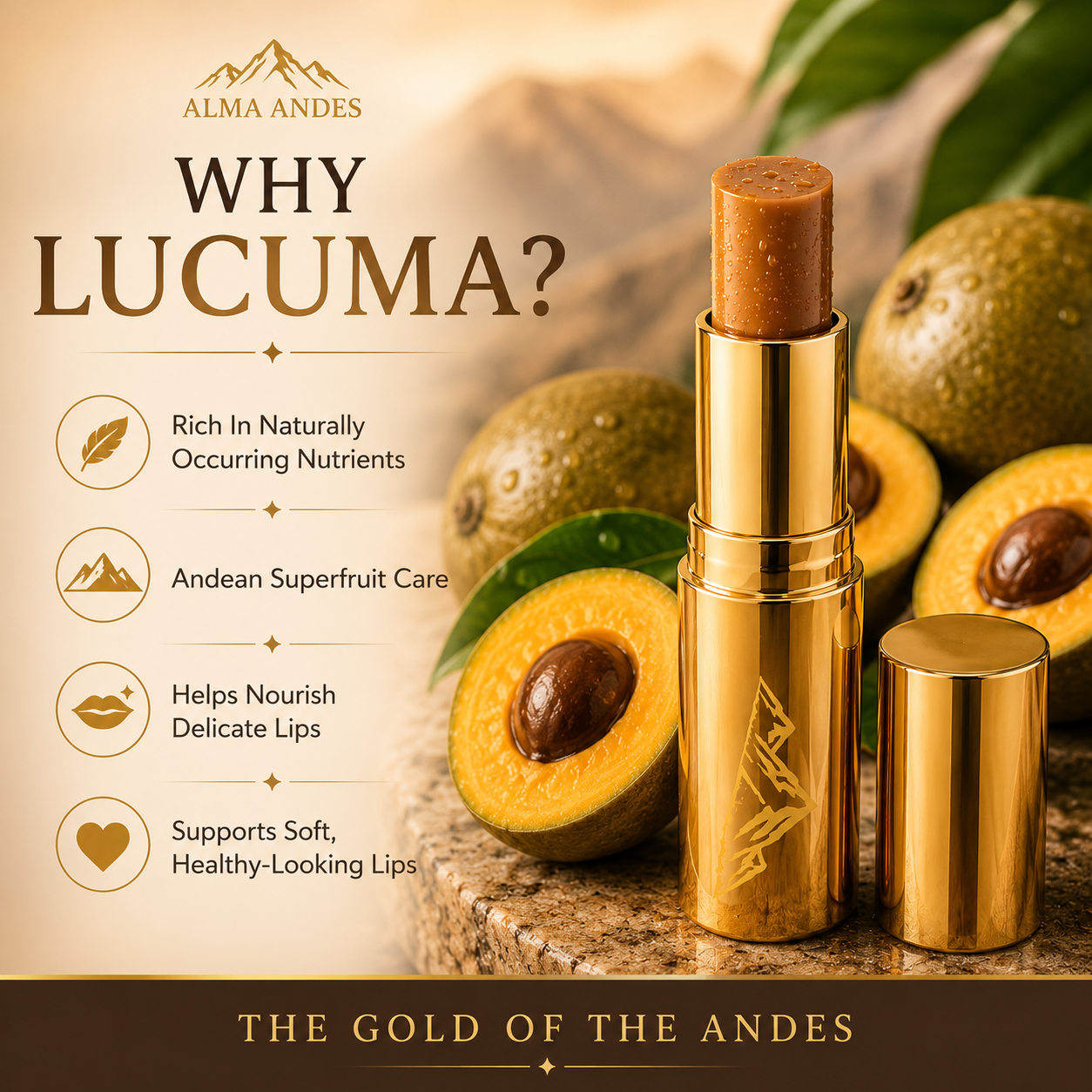 Lip Balm for Dry Lips with High Collagen of Lucuma Fruit - Slide 2