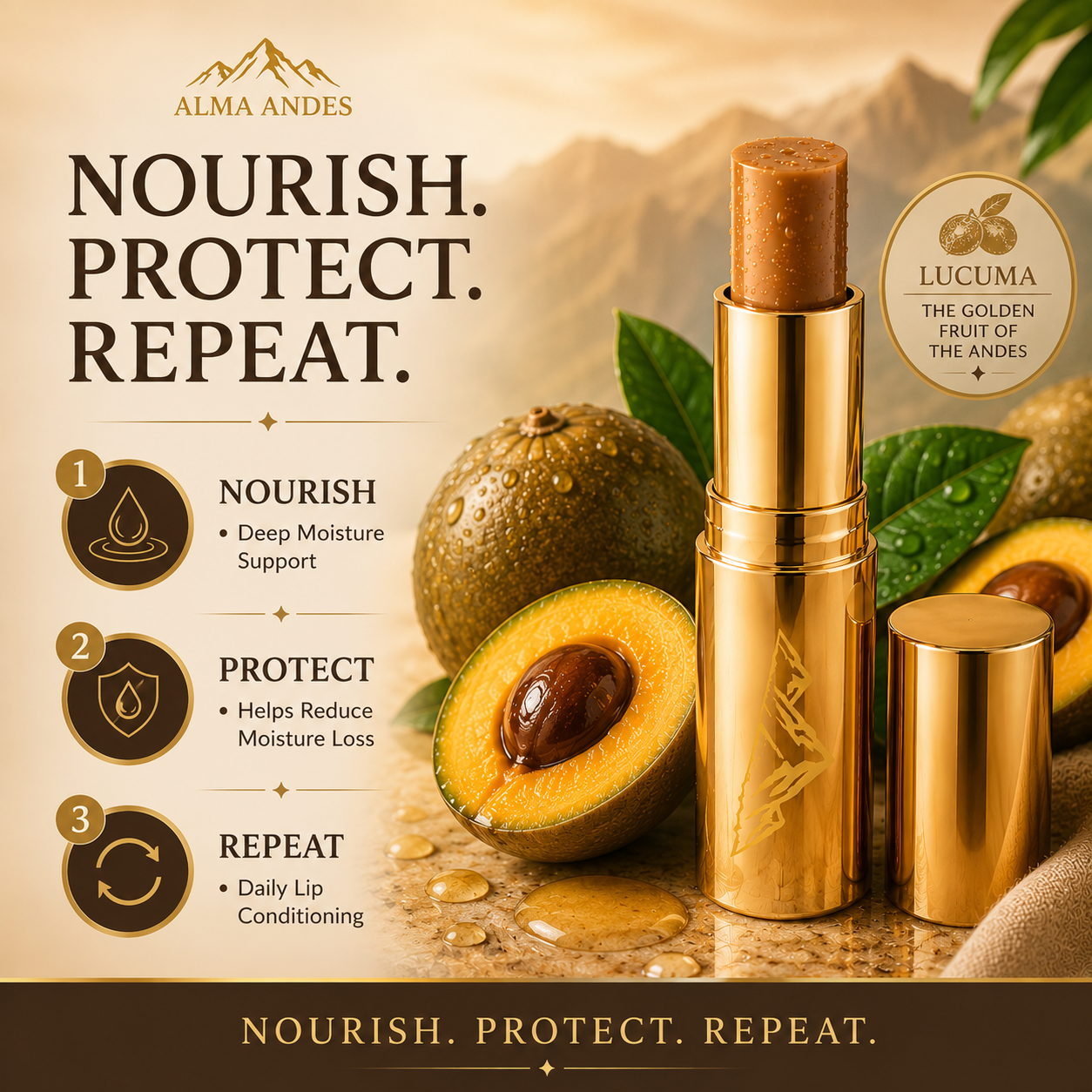 Lip Balm for Dry Lips with High Collagen of Lucuma Fruit - Slide 3