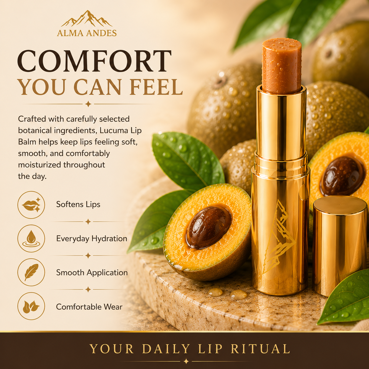 Lip Balm for Dry Lips with High Collagen of Lucuma Fruit - Slide 6