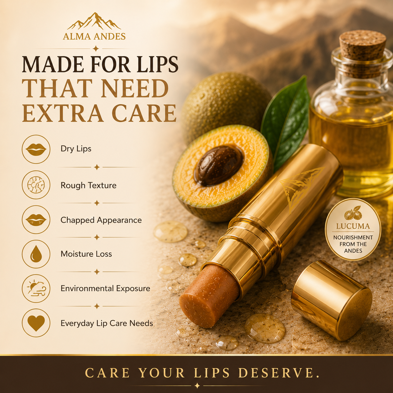 Lip Balm for Dry Lips with High Collagen of Lucuma Fruit - Slide 5