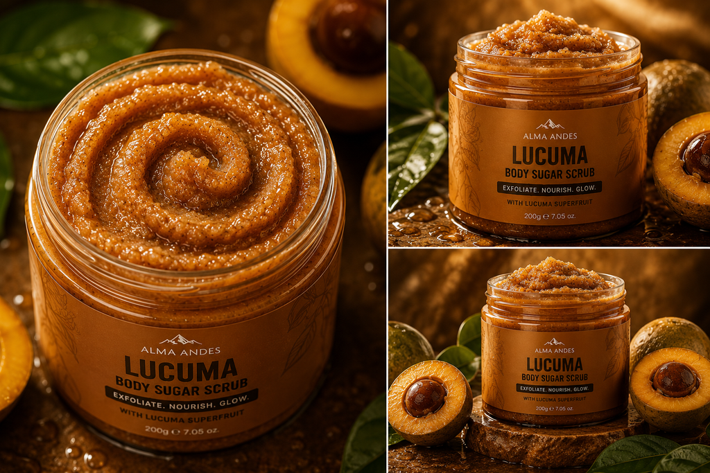 Natural Lucuma scrub for smooth soft radiant skin