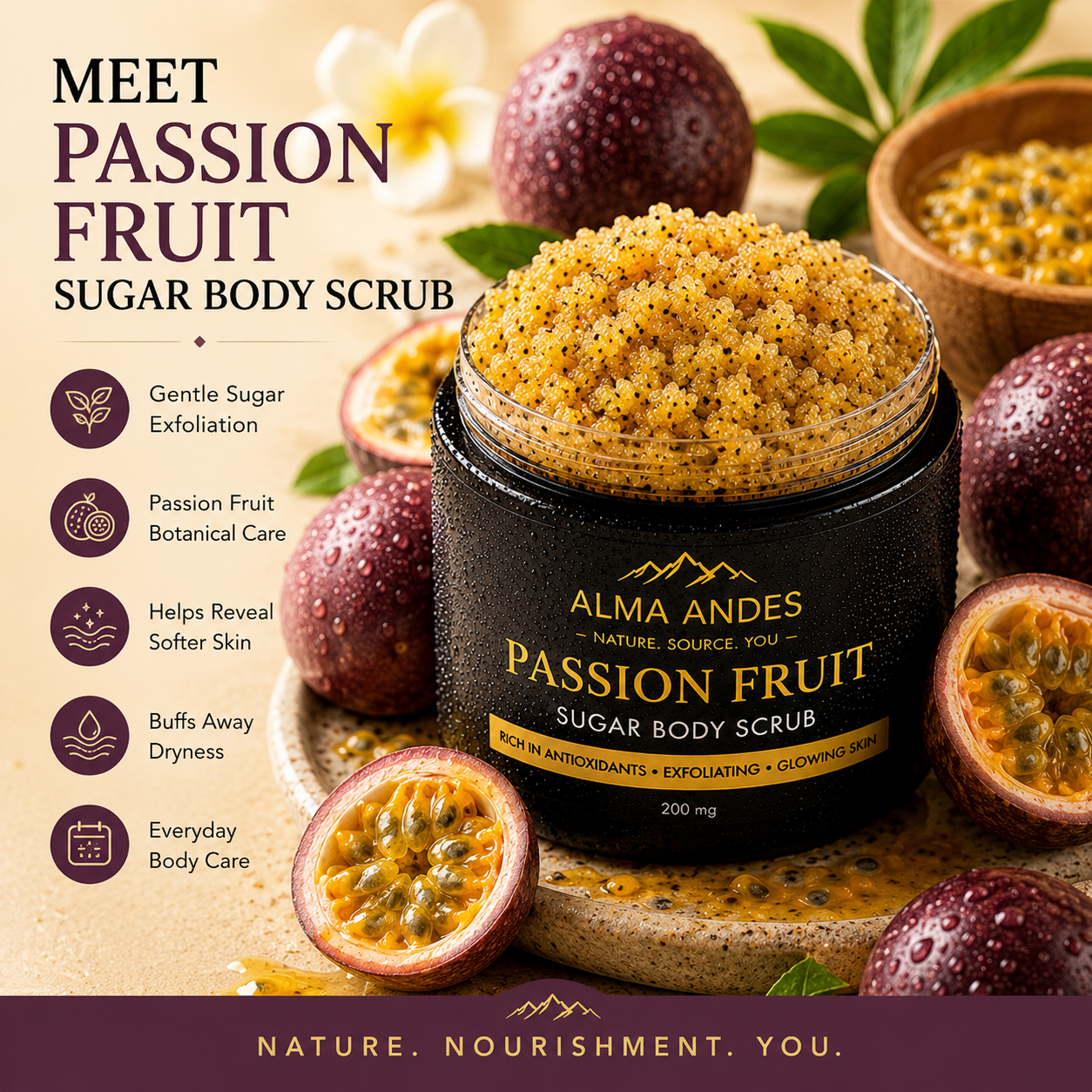 Body Scrub with Vitamin C of Passion Fruit - Slide 1