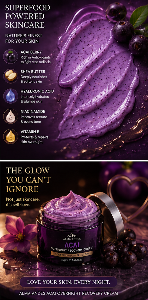 Acai Berry Night Recovery Cream – Overnight Glow & Skin Repair