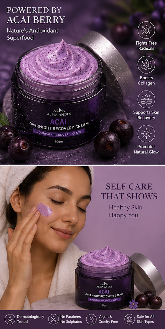 Acai Berry Night Recovery Cream – Overnight Glow & Skin Repair