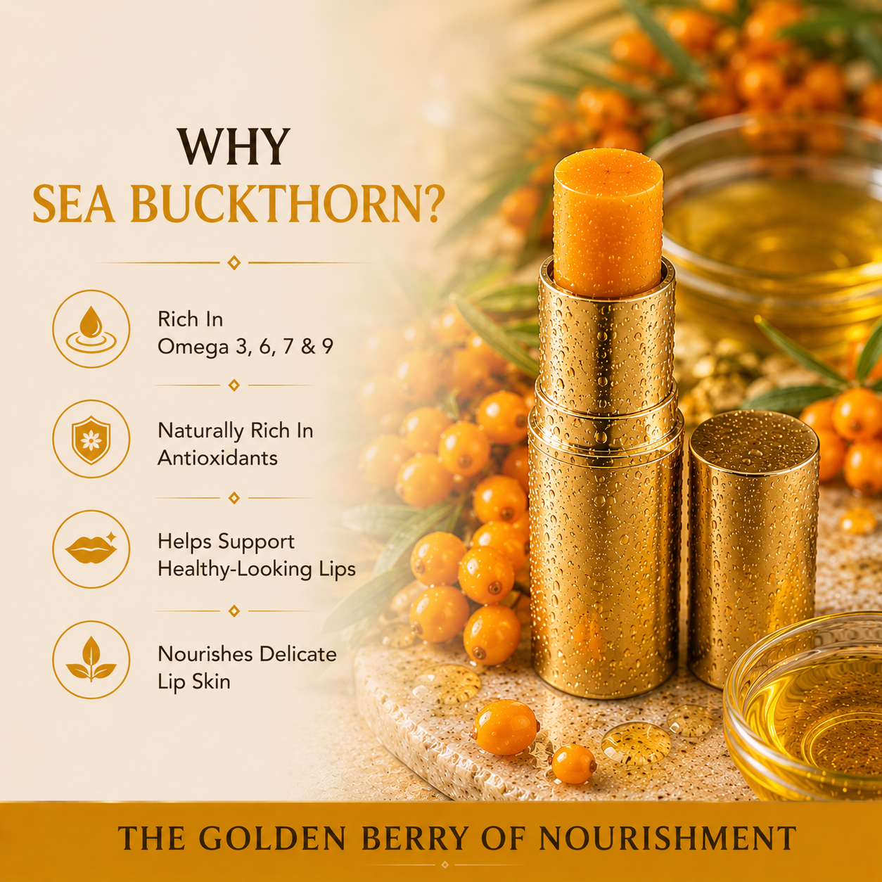 Lip Balm For Dry Lips with Vitamin C of Sea Buckthorn - Slide 7