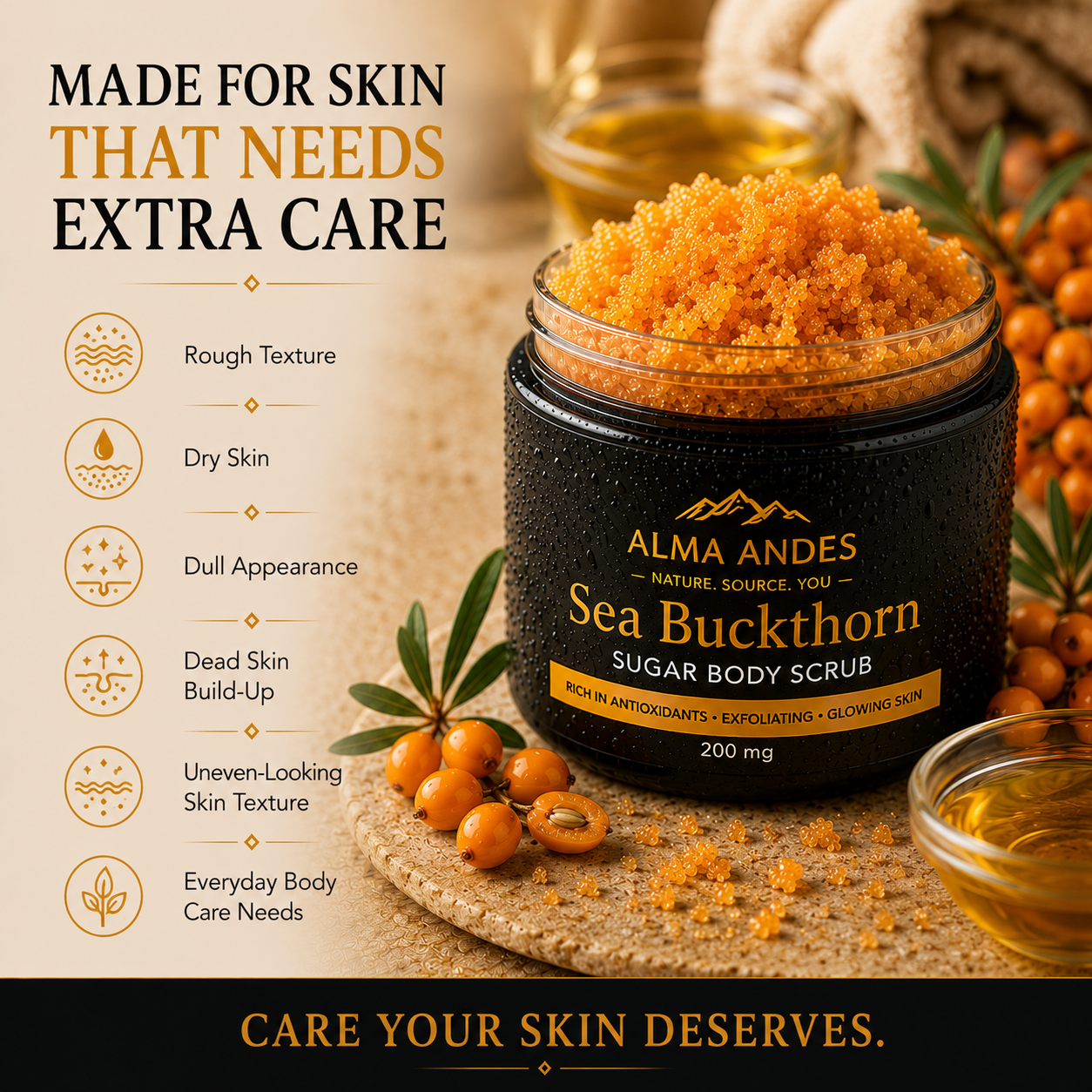 Natural Vitamin C Body Scrub with Seabuckthorn Fruit - Slide 5