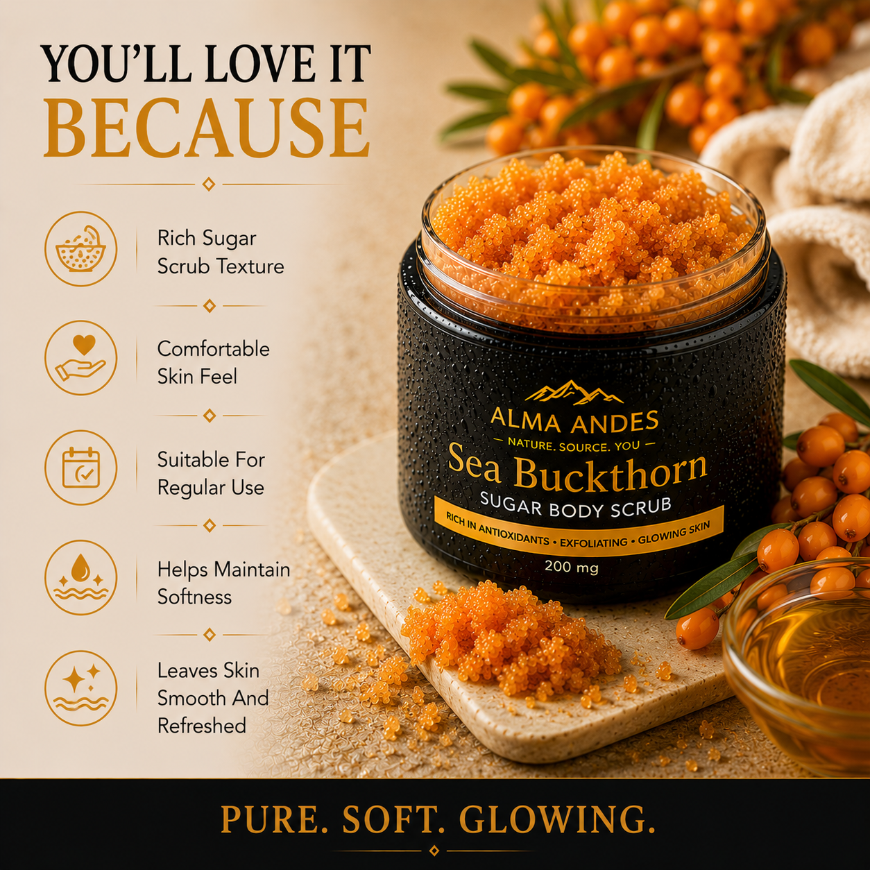 Natural Vitamin C Body Scrub with Seabuckthorn Fruit - Slide 6