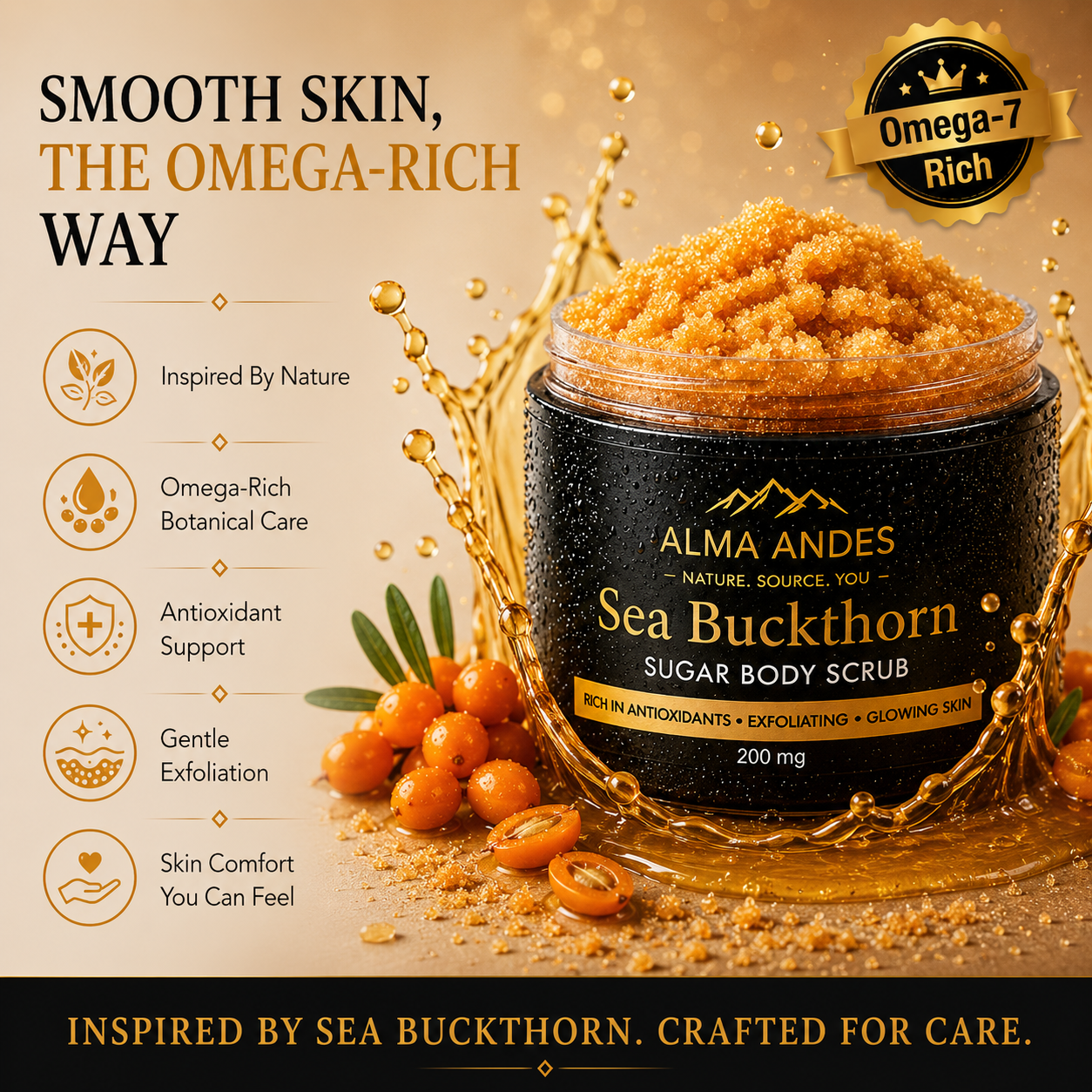 Natural Vitamin C Body Scrub with Seabuckthorn Fruit - Slide 7
