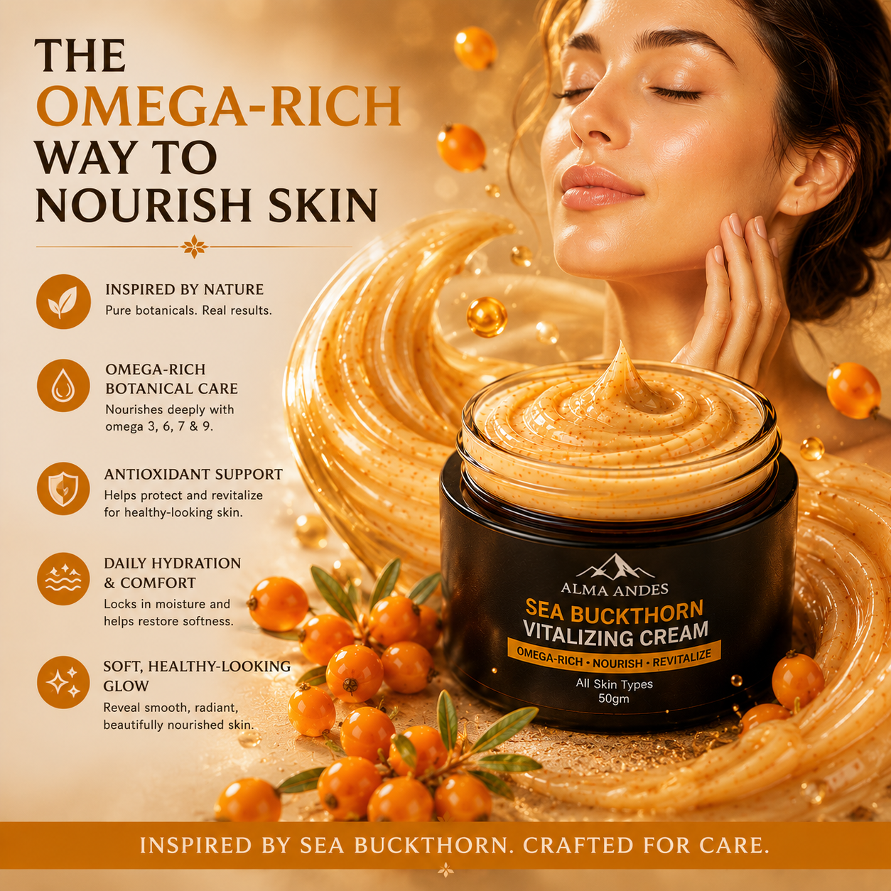 Face Vitalizing Cream with Sea Buckthorn & Omega 7 - Slide 8