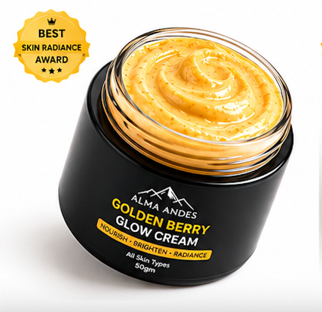 Alma Andes Golden Berry Glow Cream – Antioxidant Daily Face Moisturizer, 50g