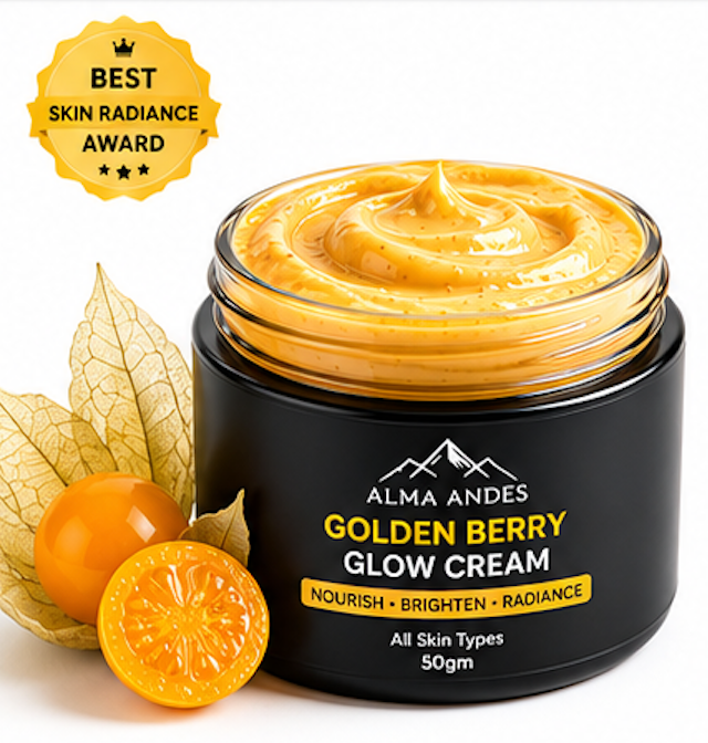 Alma Andes Golden Berry Glow Cream – Antioxidant Daily Face Moisturizer, 50g
