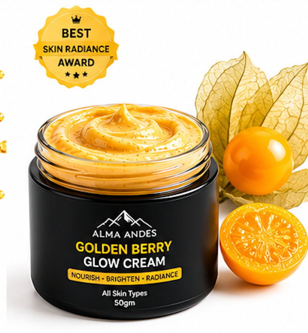 Alma Andes Golden Berry Glow Cream – Antioxidant Daily Face Moisturizer, 50g