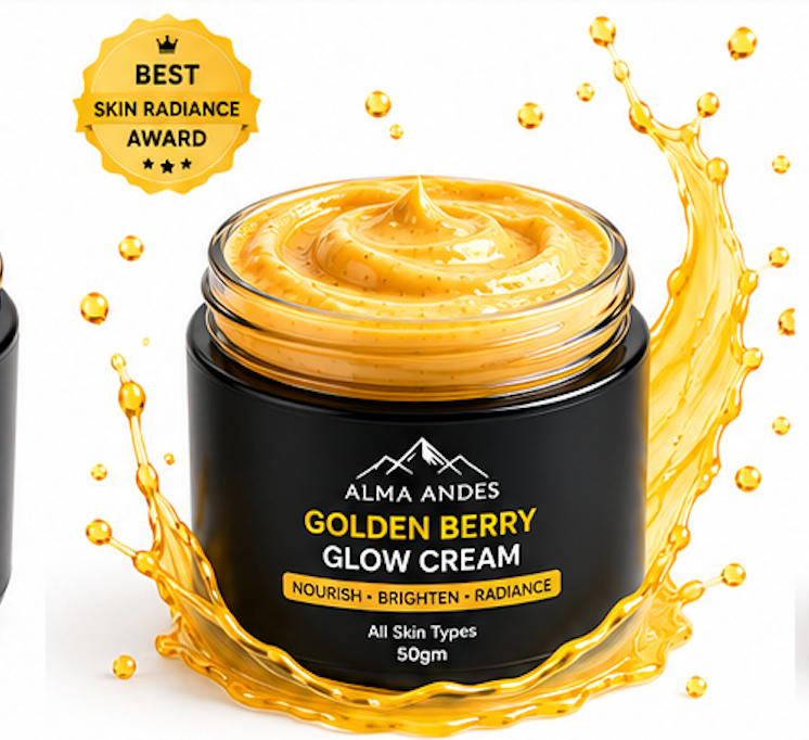 Alma Andes Golden Berry Glow Cream – Antioxidant Daily Face Moisturizer, 50g