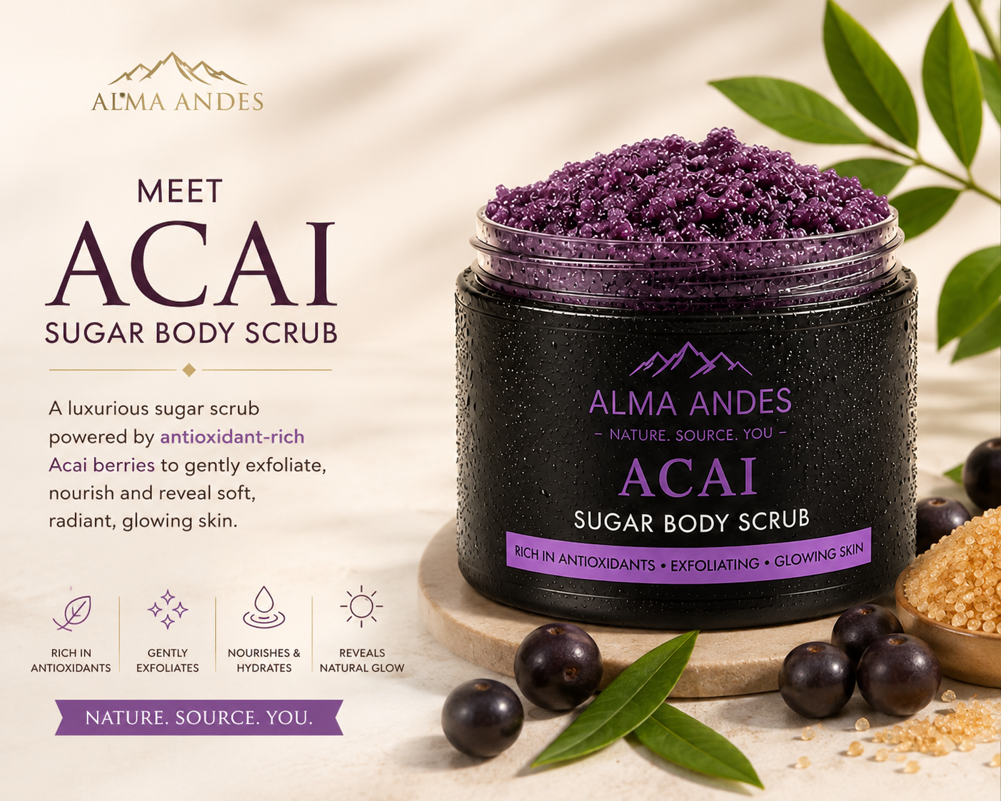 Body Scrub with Anti-Oxidant of Acai - Slide 1