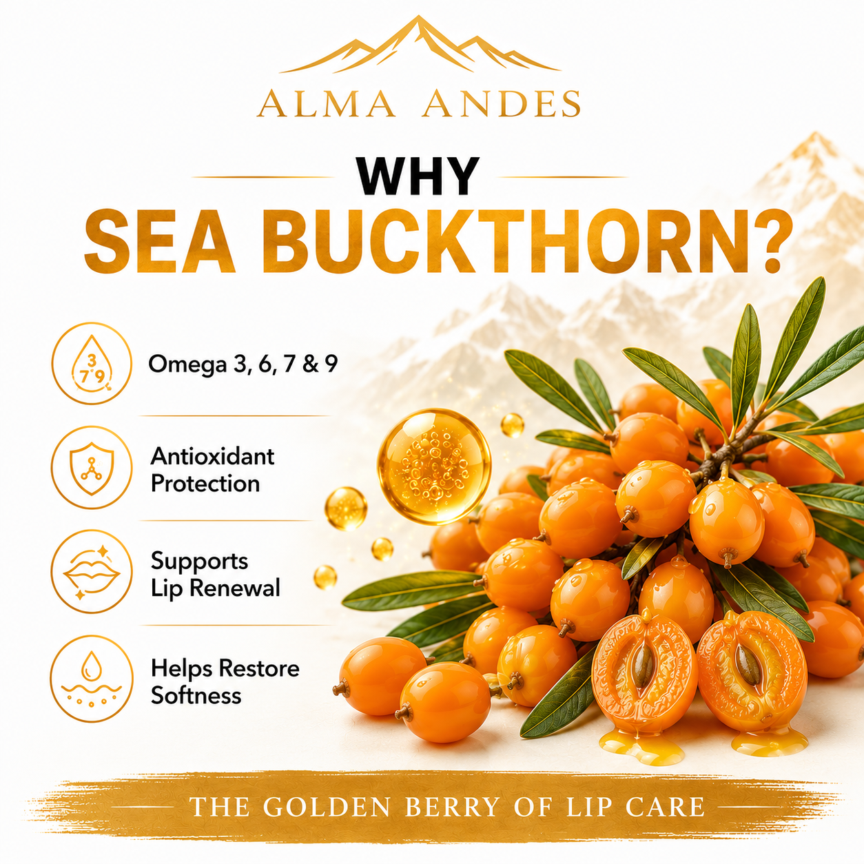 Natural Vitamin C Lip Scrub with Seabuckthorn Fruit - Slide 3