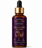 Bottle of Alma Andes Age-Defying Elixir on a white background