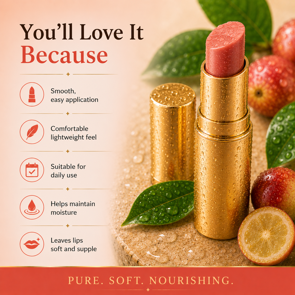 Highest Vitam C Lip Balm for Dry Lips with Camu Camu Fruit - Slide 7