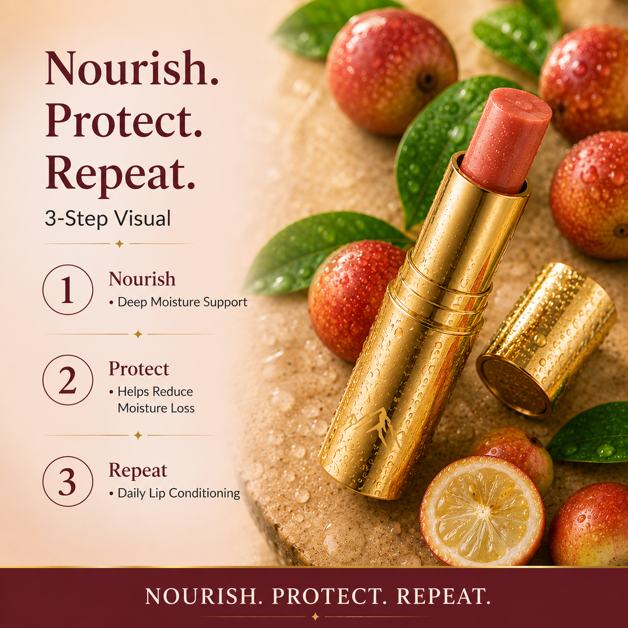 Highest Vitam C Lip Balm for Dry Lips with Camu Camu Fruit - Slide 4