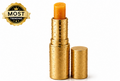 Gold lipstick with a textured finish on a white background, featuring a 'Most Trending' badge.