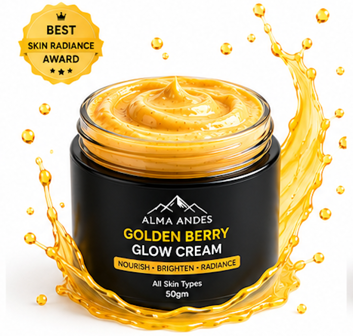 Alma Andes Golden Berry Glow Cream – Antioxidant Daily Face Moisturizer, 50g