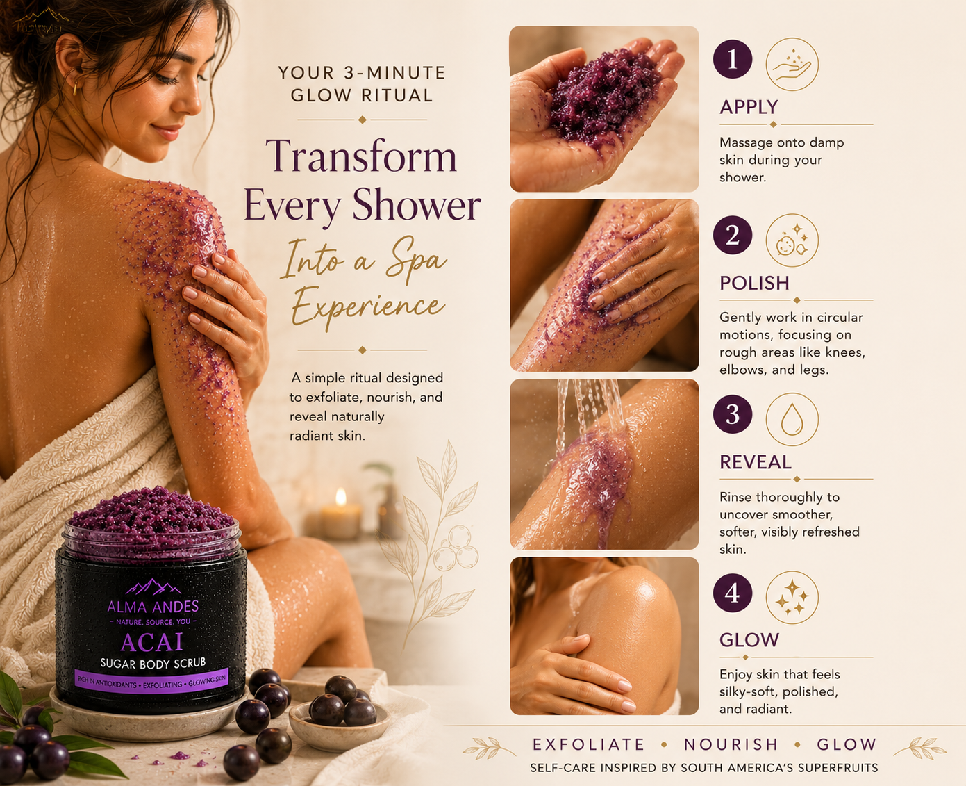 Body Scrub with Anti-Oxidant of Acai - Slide 5